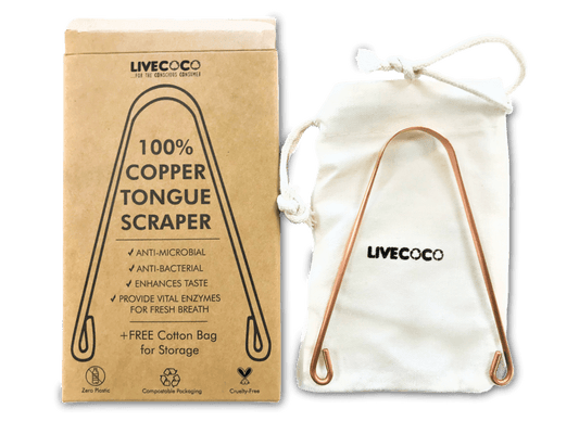 LiveCoco - Pure Copper Tongue Scraper (anti-microbial)