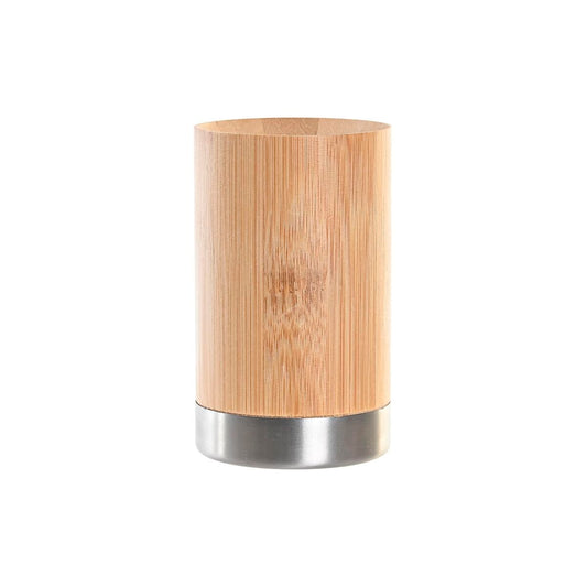 DKD Home Decor - Toothbrush Holder Natural Bamboo & Silver