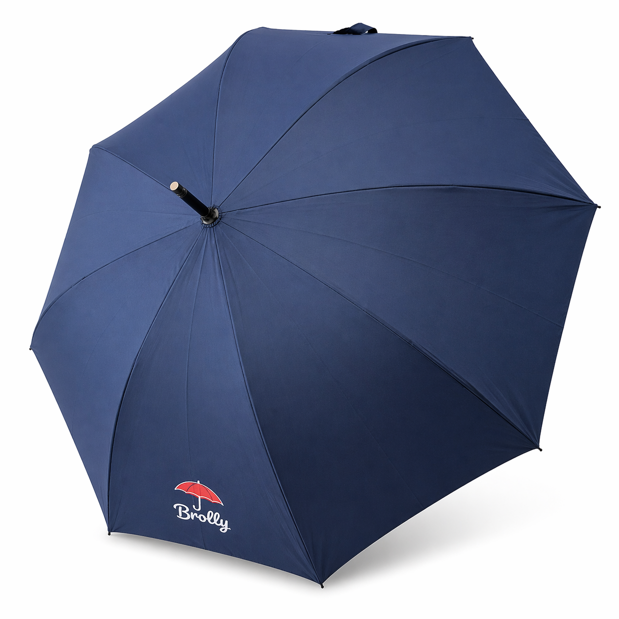 Brolly Union premium umbrella — close-up of Union Blue canopy
