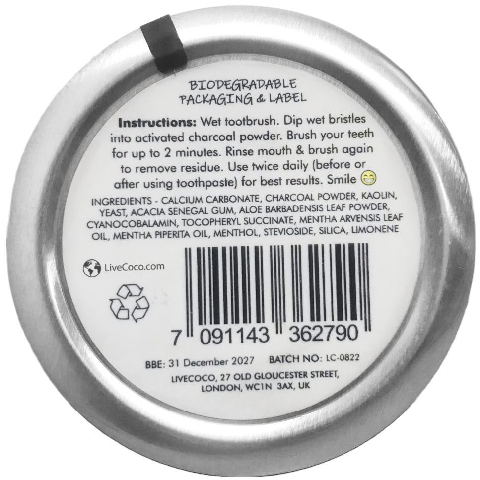 LiveCoco - Teeth Cleaning Powder (Vitamins & Aloe Vera Infused)